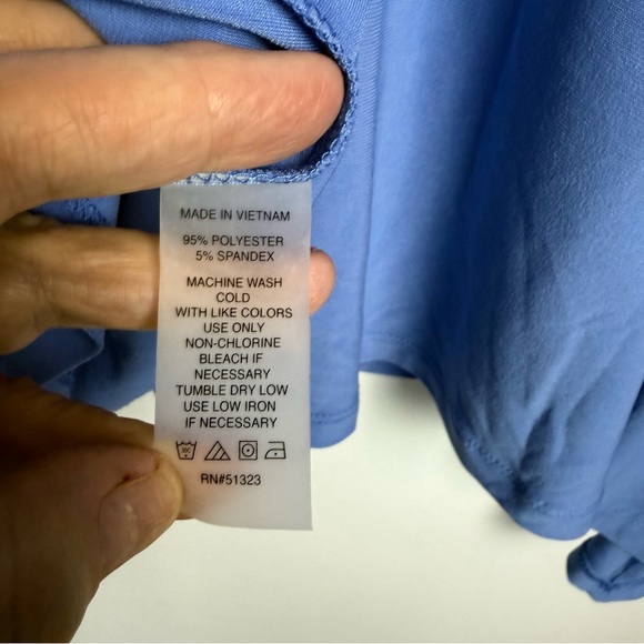 Blue V-Neck Women's Top - Picture 11 of 13